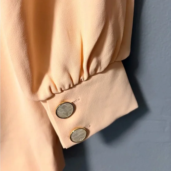 NWT Atoir Goldie Mini Dress in Peach with Statement Ivory Buttons. Size US 4. - Picture 6 of 12